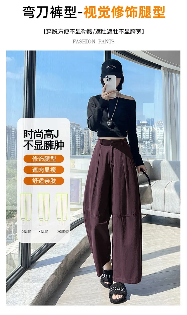 2025 Early Fall Korean Wide - leg Pants Detail