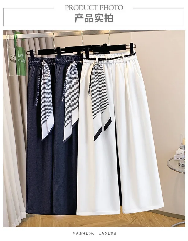 Korean-style Age-defying Wide-leg Casual Pants for Women Detail