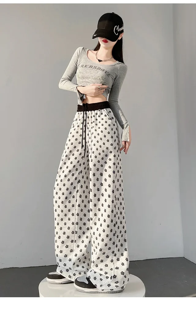 Women's High-waist Drawstring Wide-leg Pants (2025 Fall New) Detail