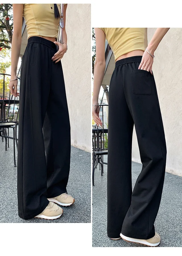 2025 Women's Slim Fit High - Waist Wide - Leg Pants Detail