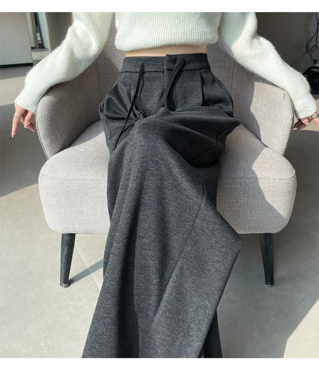 2025 Fall/Winter Women's Glutinous Rice Cashmere WideLeg Pants Detail