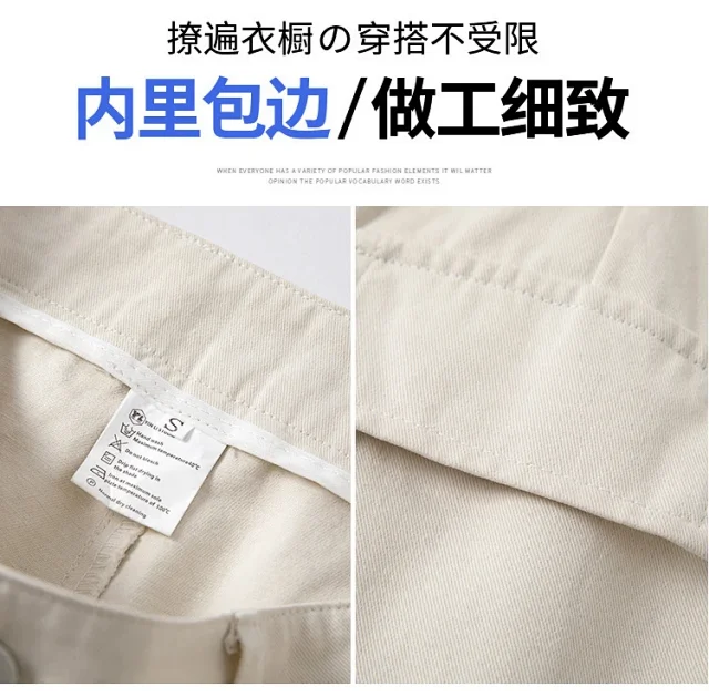 American Retro Pleated Multi-pocket Streetwear Cargo Pants Detail