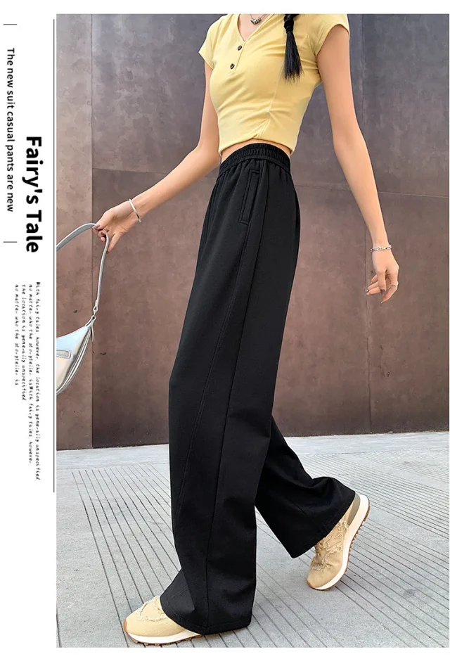2025 Women's Slim Fit High - Waist Wide - Leg Pants Detail