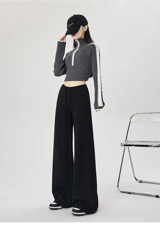 2025 Fall New American Hot Girl Wide-Leg Pants Detail