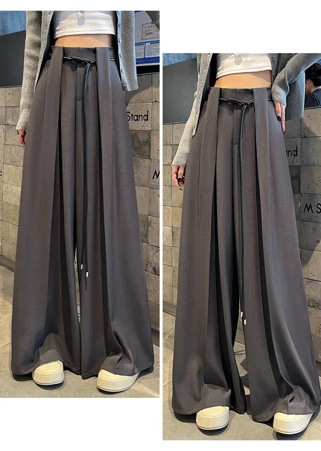 2025 Fall New Arrival: High-Waisted Wide-Leg Trousers for Women Detail