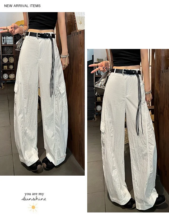 American Style High-Waist Cargo Pants for Women Detail