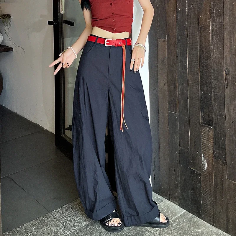 American Style High-Waist Cargo Pants for Women
