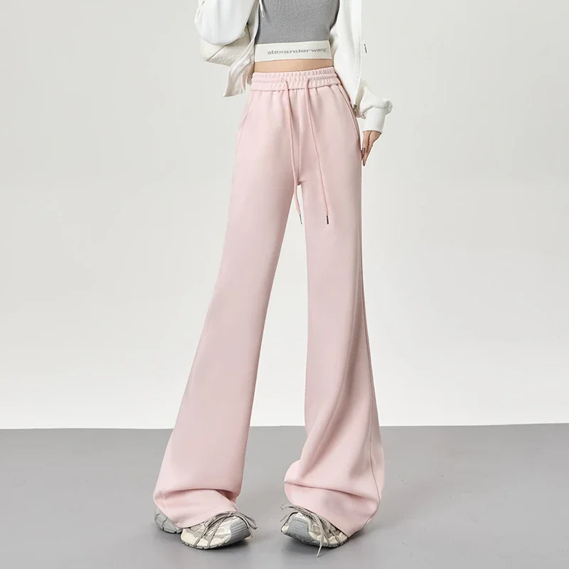 2025 Fall Women's Maillard Horseshoe Pants - High-Waisted, Slimming, American Micro-Flare Long Pants