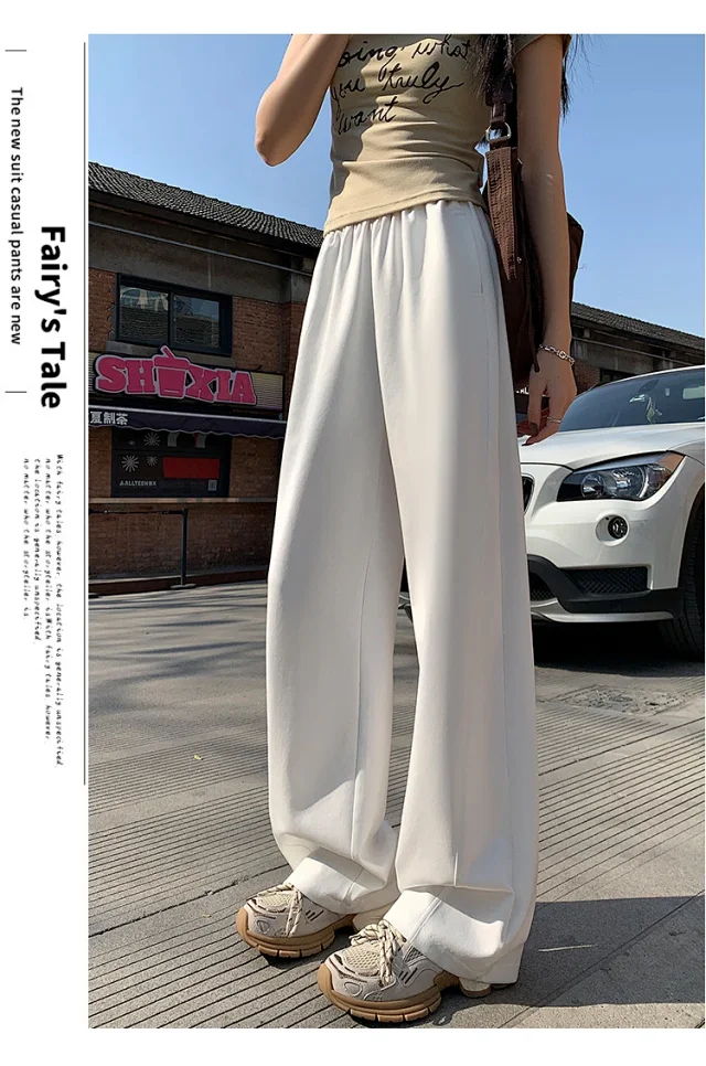 2025 Women's Slim Fit High - Waist Wide - Leg Pants Detail