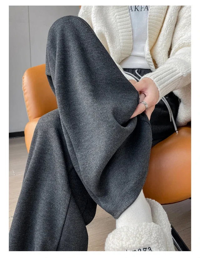 2025 New Autumn/Winter Cashmere Wide-Leg Pants for Women Detail