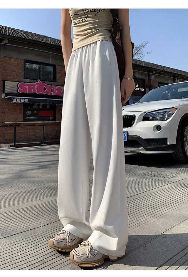 2025 Women's Slim Fit High - Waist Wide - Leg Pants Detail