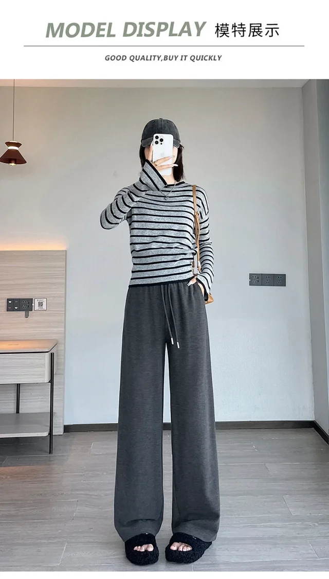 2025 Women's Cashmere Wide-Leg Pants Detail