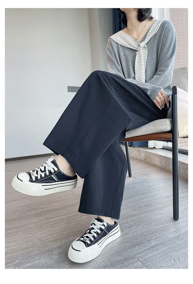 2025 Early Fall Korean Wide - leg Pants Detail
