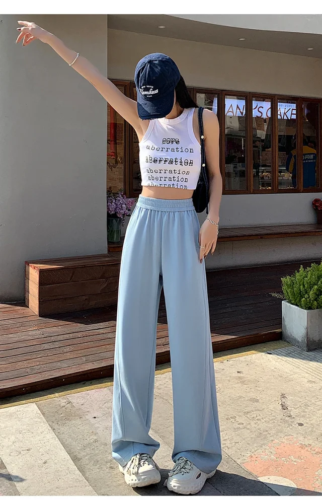 2025 Women's Slim Fit High - Waist Wide - Leg Pants Detail