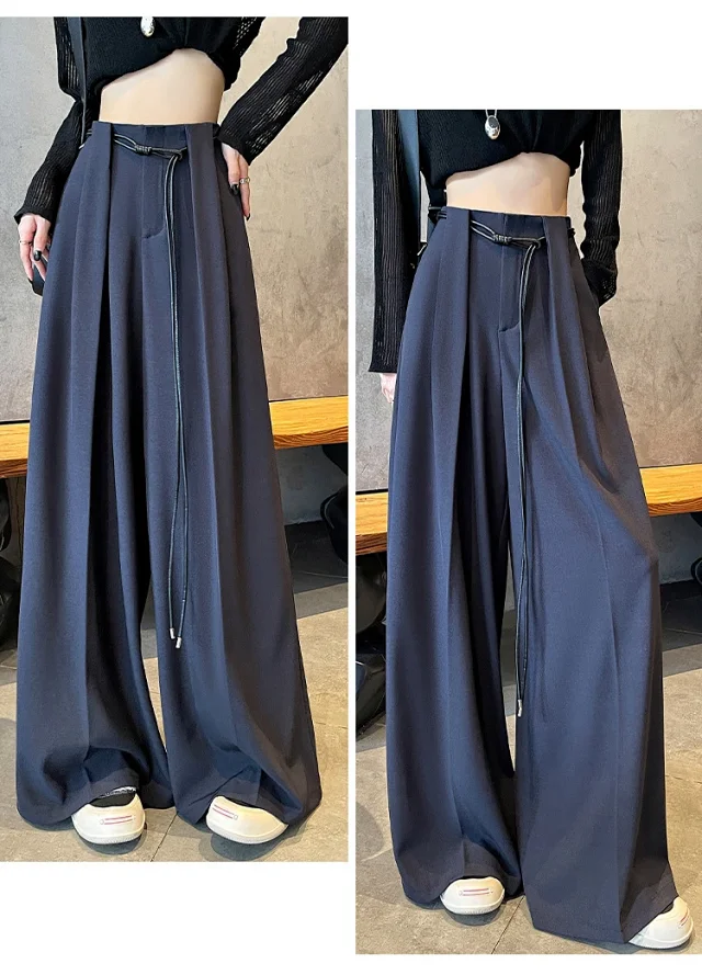 2025 Fall New Arrival: High-Waisted Wide-Leg Trousers for Women Detail