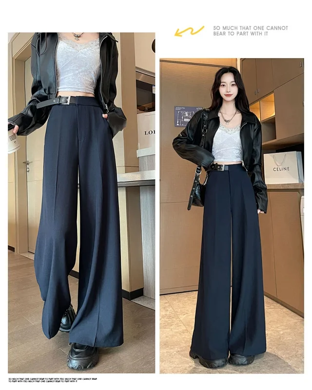 2025 Fall Old Money Style Wide-Leg Trousers Detail