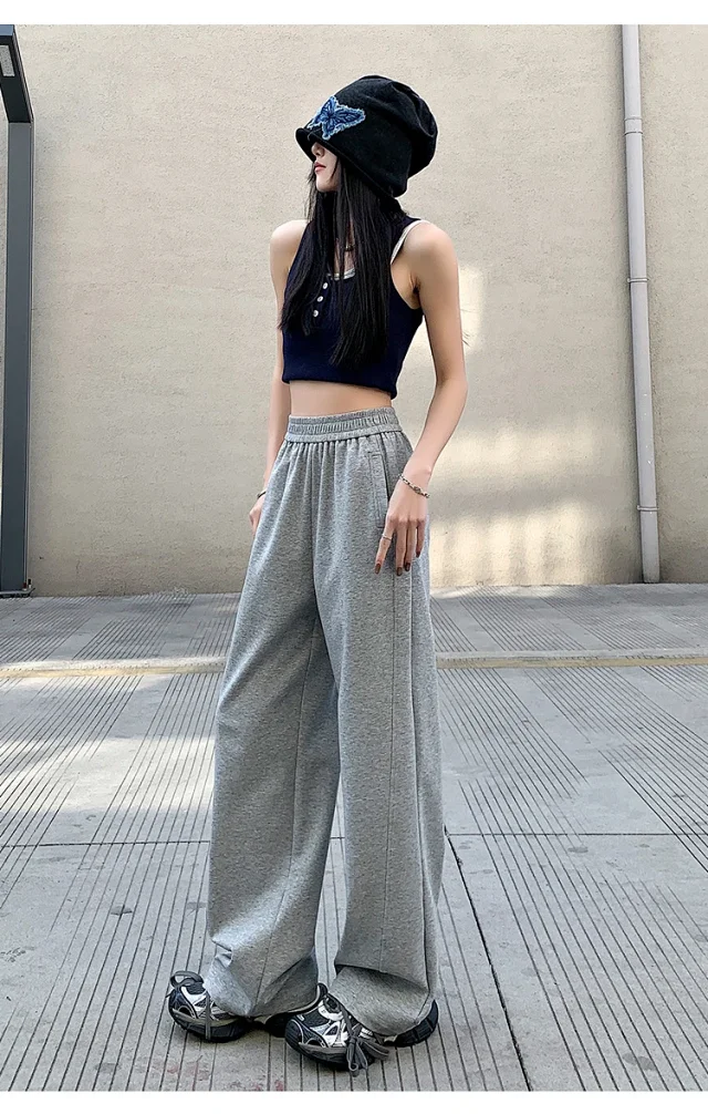 2025 Women's Slim Fit High - Waist Wide - Leg Pants Detail