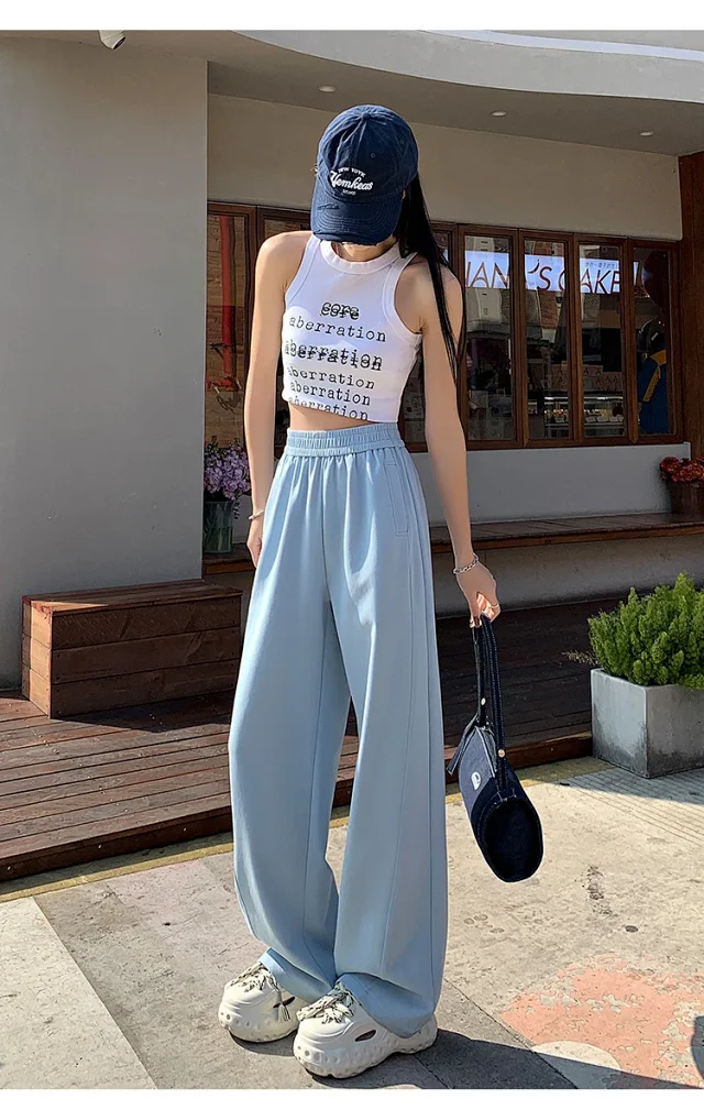 2025 Women's Slim Fit High - Waist Wide - Leg Pants Detail