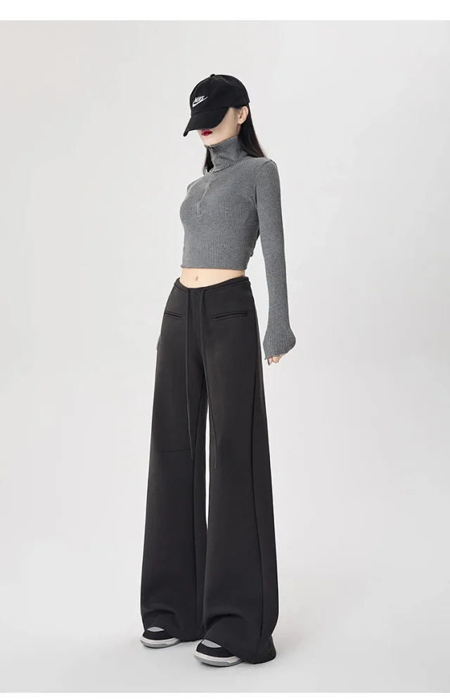 2025 Fall New American Hot Girl Wide-Leg Pants Detail