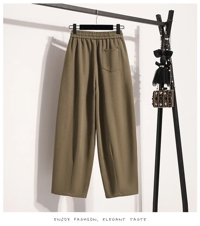 European Style Wide-Leg Sweatpants Detail