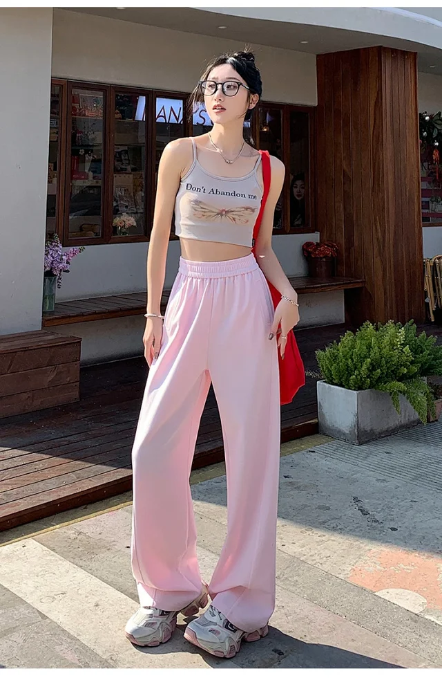 2025 Women's Slim Fit High - Waist Wide - Leg Pants Detail