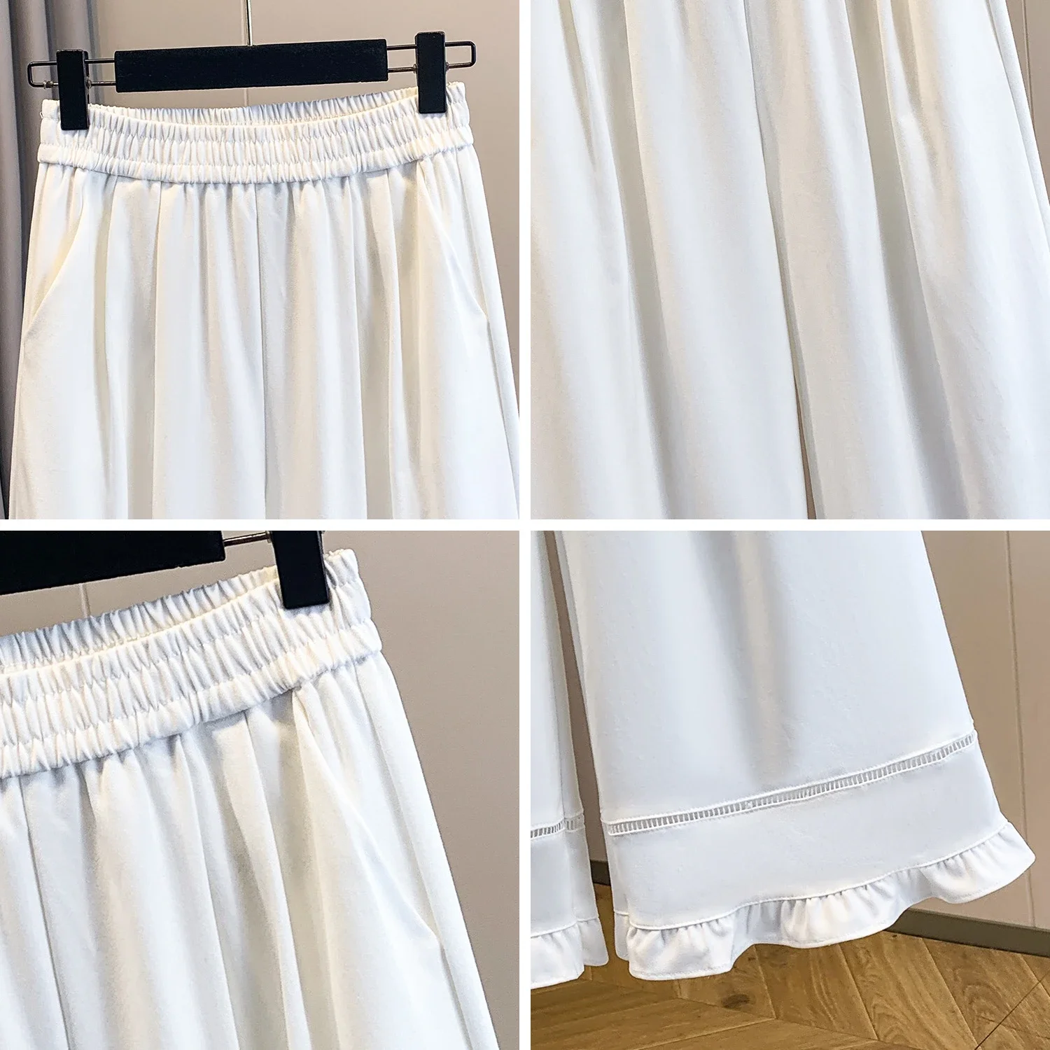 2025 Early Fall Korean Ruffled Wide-Leg Pants