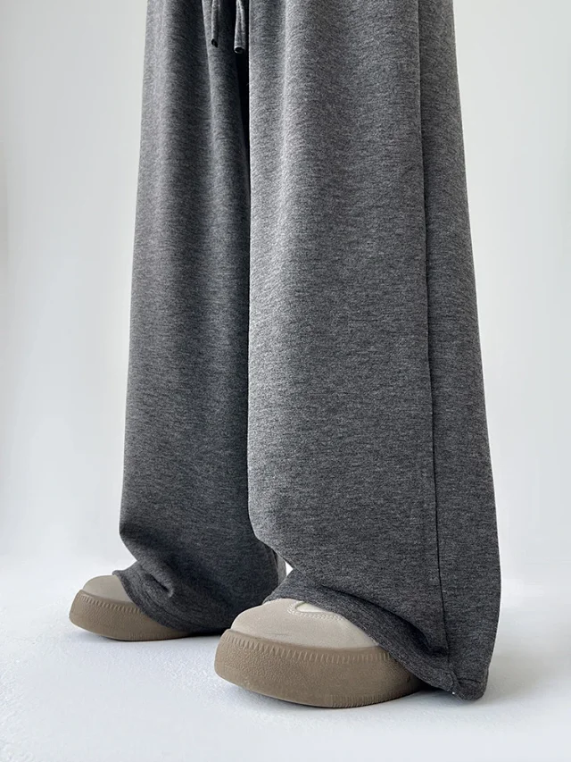 Sheep Cashmere Loose Wide-leg Pants Detail