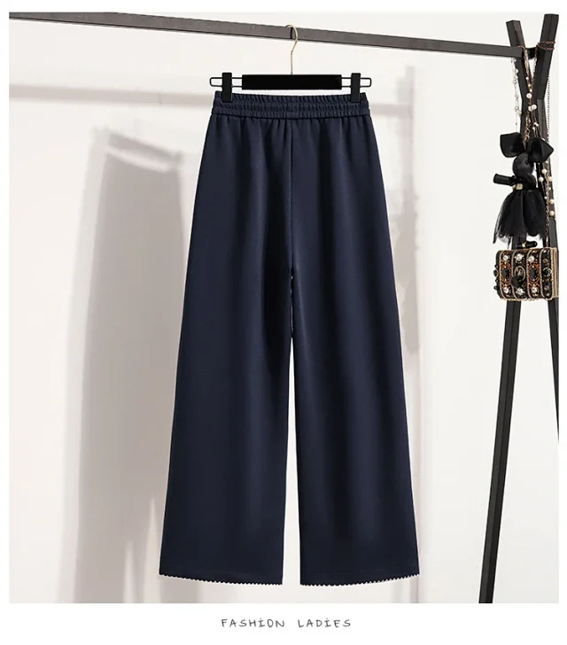 2025 Fall New Women's High - Waist Wide - Leg Sport Pants Detail