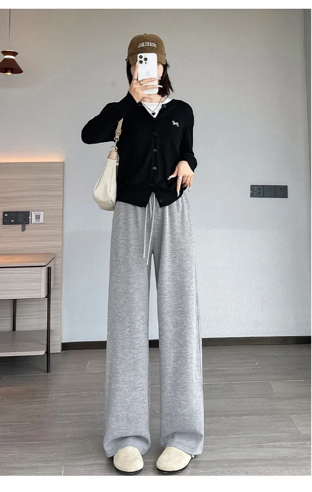 2025 Women's Cashmere Wide-Leg Pants Detail