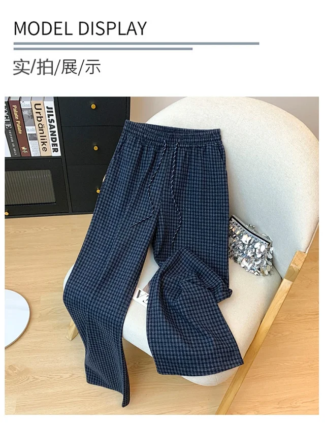 Plaid Wide - leg Pants for Women Detail