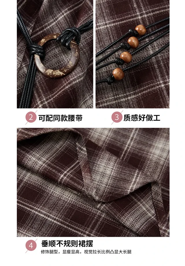Vintage American Plaid Skirt Detail