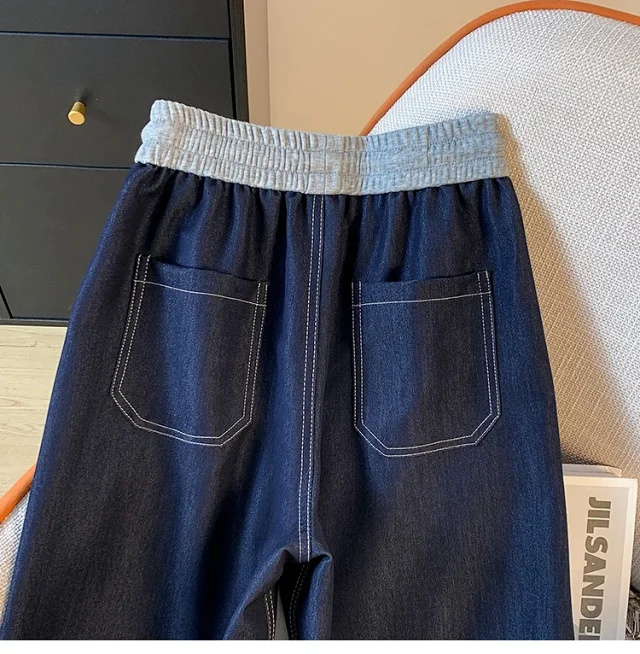 Tencel Lyocell Wide-Leg Jeans for Women Detail