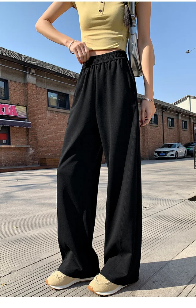 2025 Women's Slim Fit High - Waist Wide - Leg Pants Detail