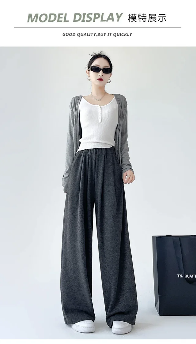 2025 Early Autumn Loose Wide - leg Pants for Women Detail