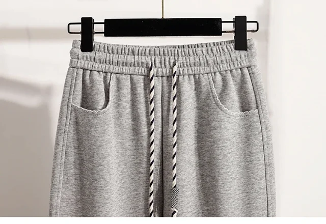 2025 Fall New Women's High - Waist Wide - Leg Sport Pants Detail