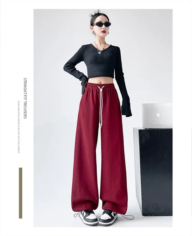 American Wide-Leg Women's Joggers 2025 Detail