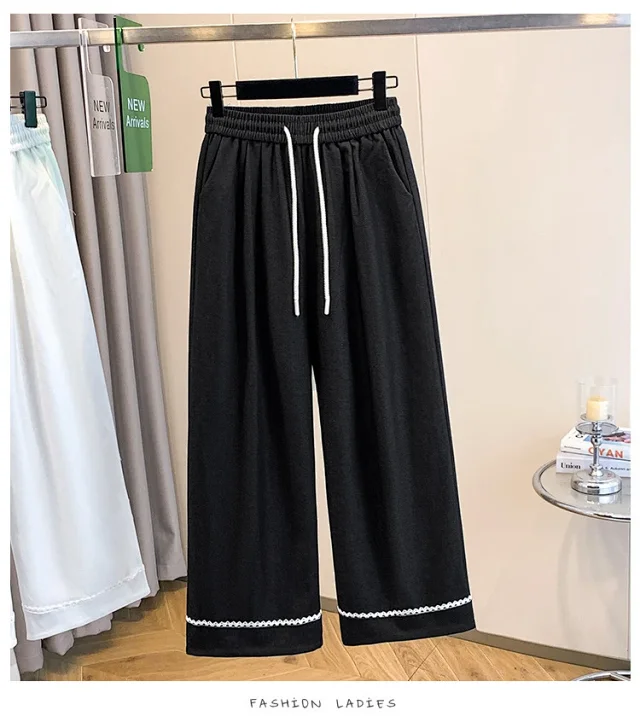 Lace - Trimmed Tencel Denim Wide - Leg Pants Detail