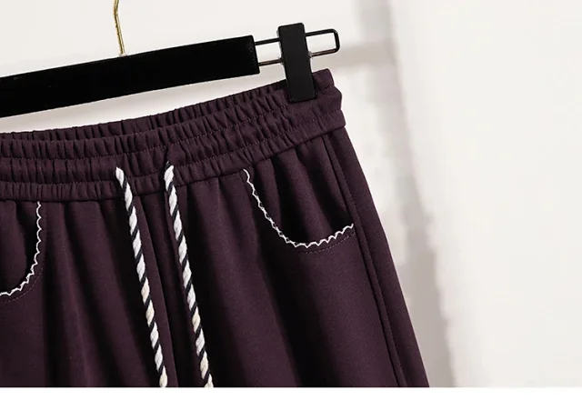 2025 Fall New Women's High - Waist Wide - Leg Sport Pants Detail