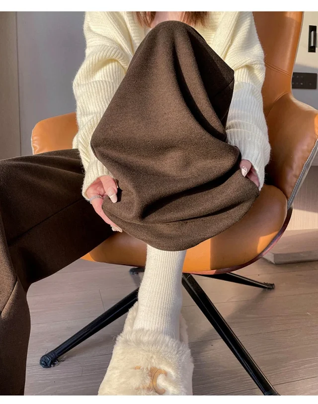 2025 Fall/Winter Women's Knit Wide-Leg Cashmere Pants Detail
