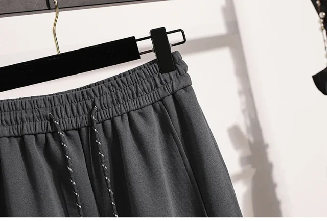 European Style Wide-Leg Sweatpants Detail