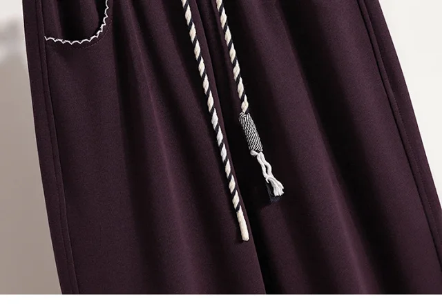 2025 Fall New Women's High - Waist Wide - Leg Sport Pants Detail