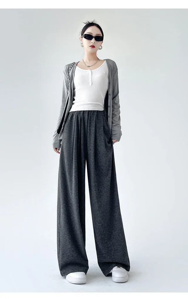 2025 Early Autumn Loose Wide - leg Pants for Women Detail