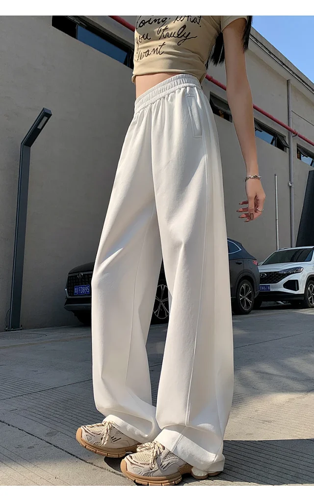 2025 Women's Slim Fit High - Waist Wide - Leg Pants Detail