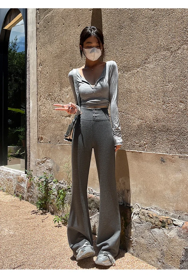 Women's Retro Micro-flare Yoga Trousers Detail