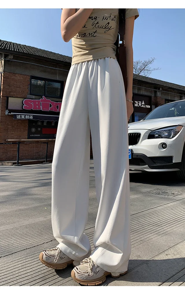 2025 Women's Slim Fit High - Waist Wide - Leg Pants Detail