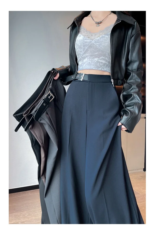 2025 Fall Old Money Style Wide-Leg Trousers Detail