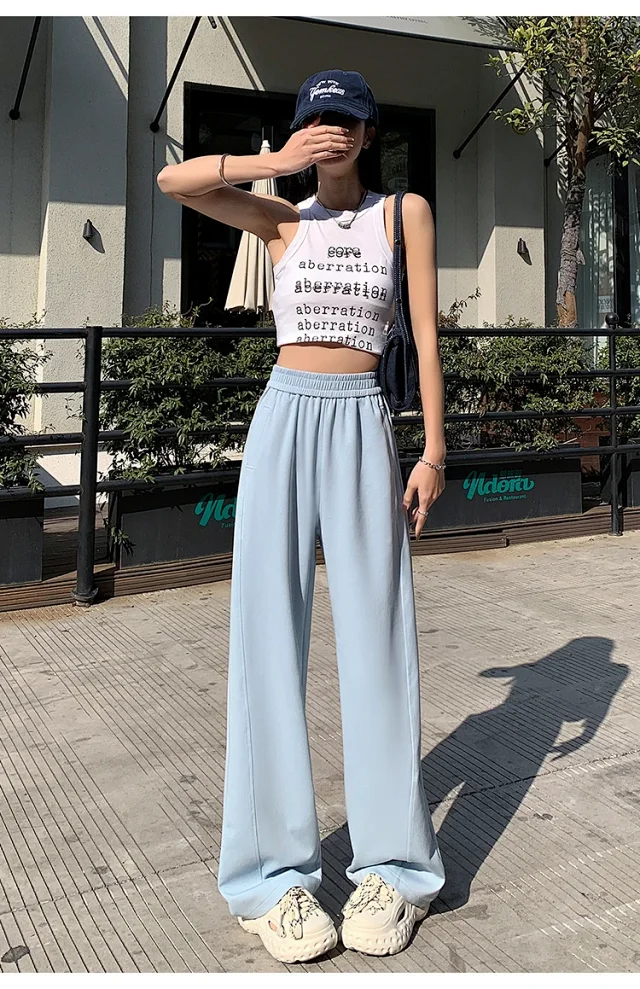 2025 Women's Slim Fit High - Waist Wide - Leg Pants Detail