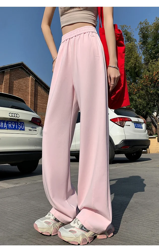 2025 Women's Slim Fit High - Waist Wide - Leg Pants Detail