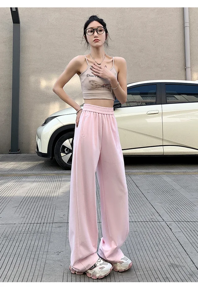 2025 Women's Slim Fit High - Waist Wide - Leg Pants Detail