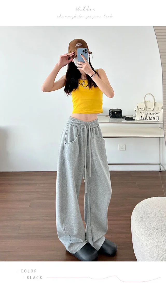 2025 New Fall Banana Pants for Petite Women - Cream High - Waist Wide - Leg Detail